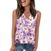 V Neck Tank Top Women Print Tank Tee Casual Loose Fit Sleeveless Shirt
