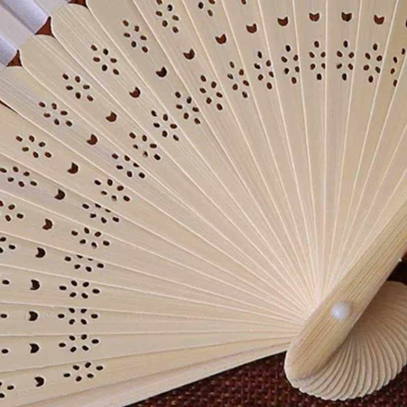 Fancy Chinese Silk Bamboo Hand Held Folding Cherry Blossom Wedding Party Fan Traditional Chinese Dance Fans Home Wall Decor