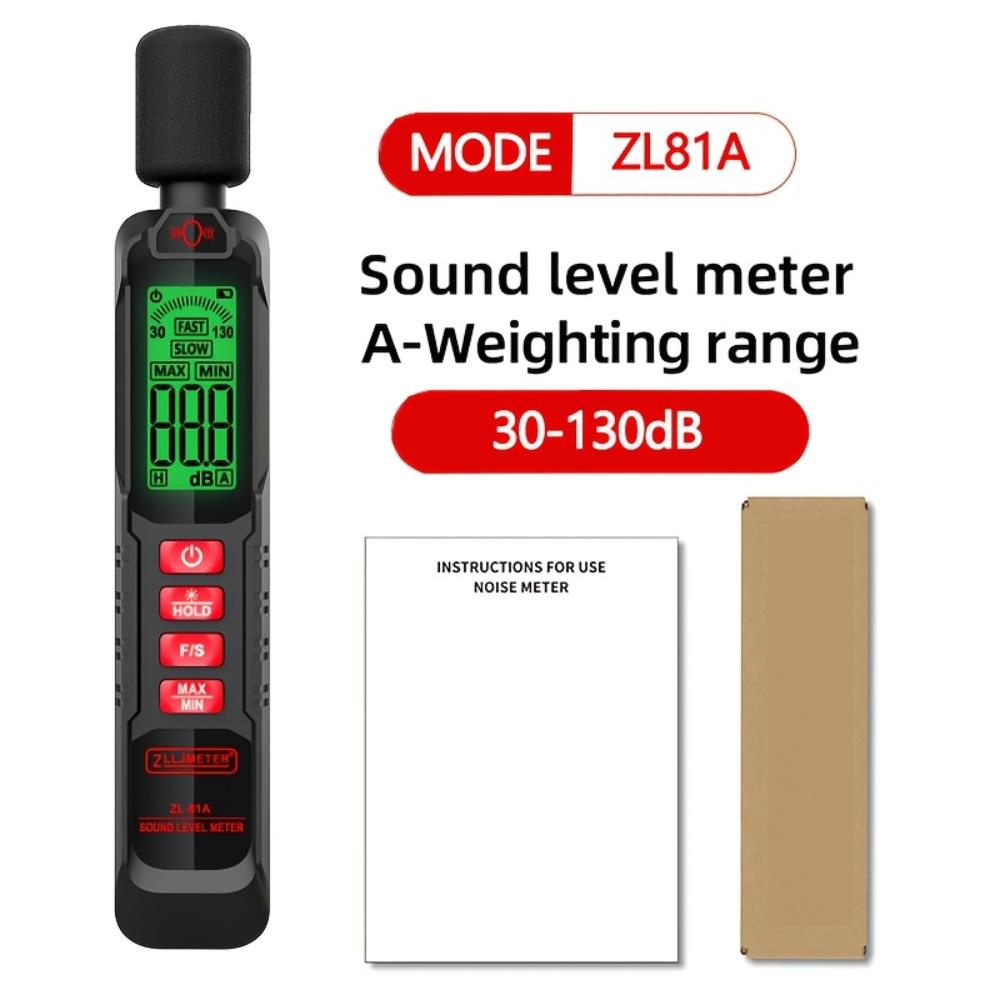 Kompakter digitaler Schallpegelmesser, 30-130dB Dezibel-Monitor, Ideal für Ingenieure, Musiker, Studenten & Fachleute