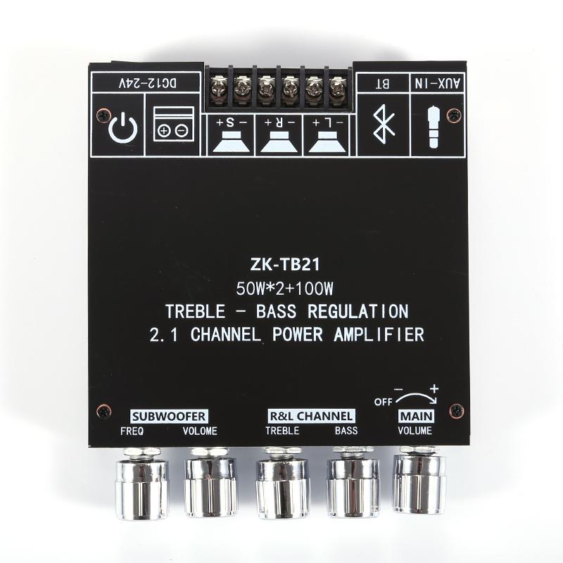 ZK-TB21 Bluetooth 5.0 Subwoofer Amplifier Board 50W*2+100W 2.1 Channel Power Audio Stereo Bass AMP TPA3116D2
