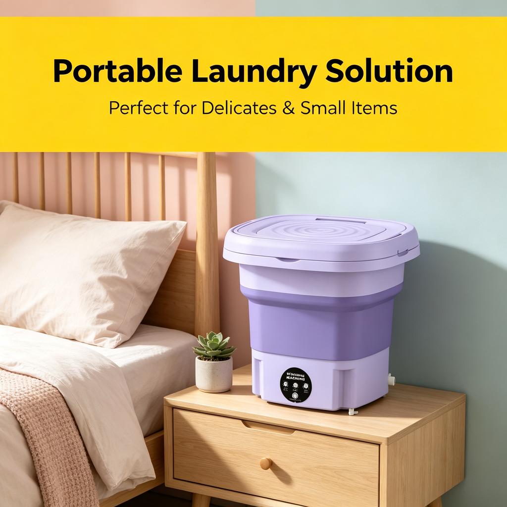 Lavadora plegable portátil mini para ropa interior calcetines uso doméstico y dormitorio
