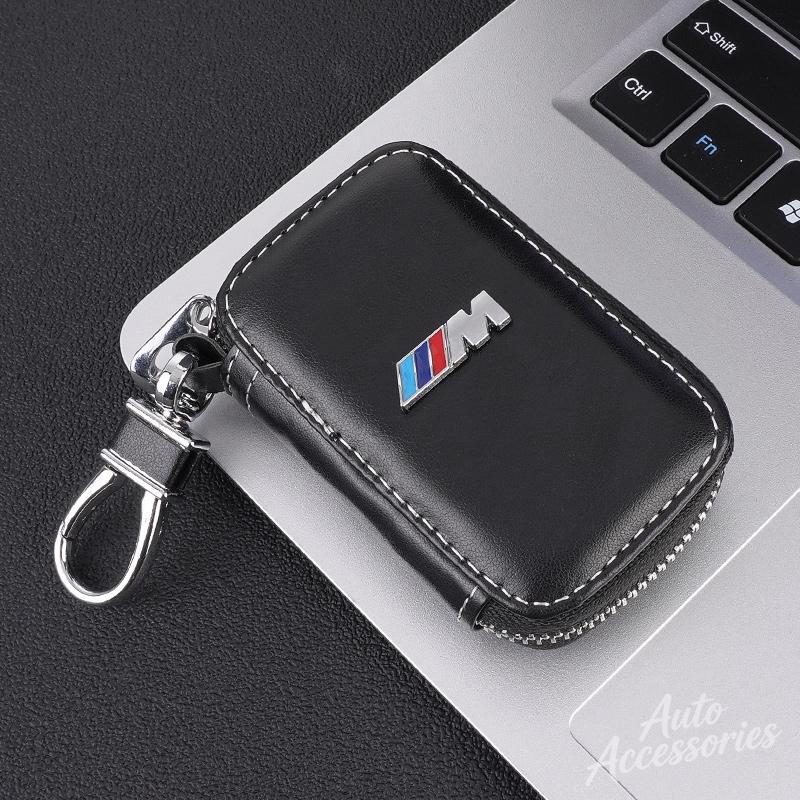 Leather Car Badge Key Bag Keychain Storage Pendant For BMW M Sport 1 3 5 7 Series X1 X2 X3 X4 X5 X6 X7 Keyring Auto Accessories HYU9