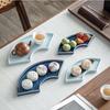 VAKADA Fan-shaped Ceramic Snack Plate