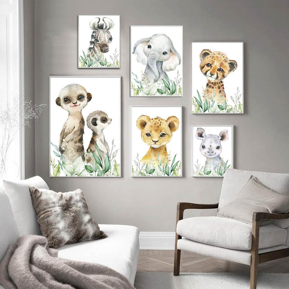 Graffiti Art Animal Canvas Painting Funny Pony Elephant Tiger Wall Art Poster Living Room Bedroom Home Decoration Mural No Frame