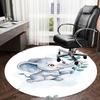 1PC Elephant Non-Slip Floor Round carpet, Office, family, bedroom, Large Area Rug Indoor Rugs,  Durable PolyesterH0412