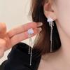JWER Lovely Deep-Sea Jellyfish Elves Long Tassel Drop Earrings Mini Star Transparent Crystal Chain Earrings Women Jewelry Gifts