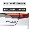 3D Aluminum Quattro Logo Car Emblem Badge Body Trunk Decoration Stickers For 06R RS Sline A3 A4 A6 Q3 Q5 Q7 wheel Accessories R06