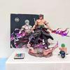 28cm One Piece Burst Aura Roronoa Zoro Double Head Sculpt Anime Figure Remote Control Glow Collectible GK Statue Model Toy Gift