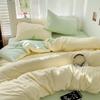 Class A Maternal And Infant Grade Solid Color Four-Piece Set Washed Cotton Double Quilt Cover Dormitory Bed Sheet 3Pcs Set Bed Hat Quilt Cover