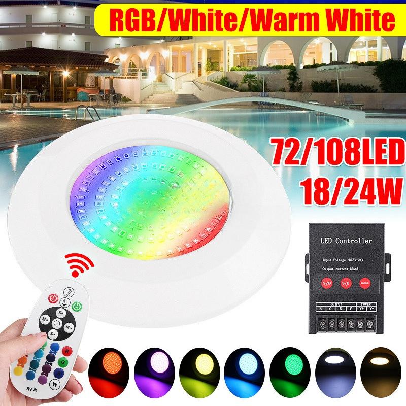 IP68 Waterproof 108 LED Swimming Pool Light RGB White Warm White RGB Submersible Lamp Outdoor Underwater Night Lamp