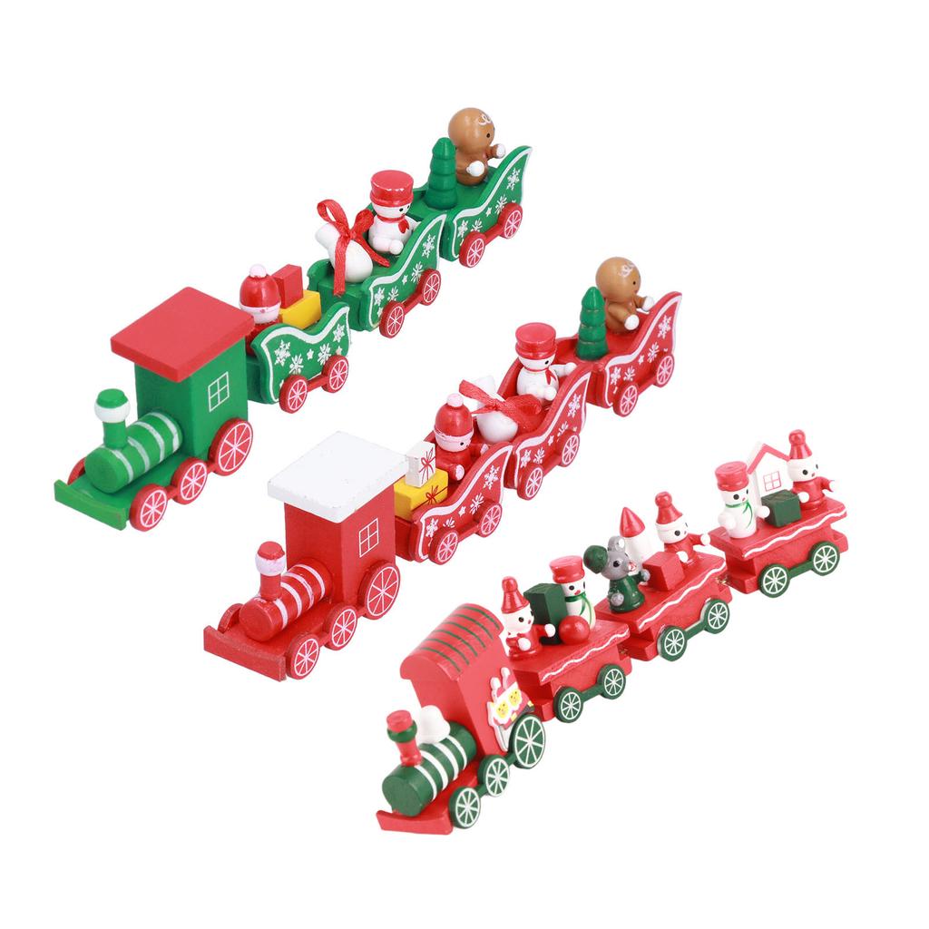Christmas Train Toys Set Miniature Color Cartoon Christmas Train Model for Kids Boys Girls