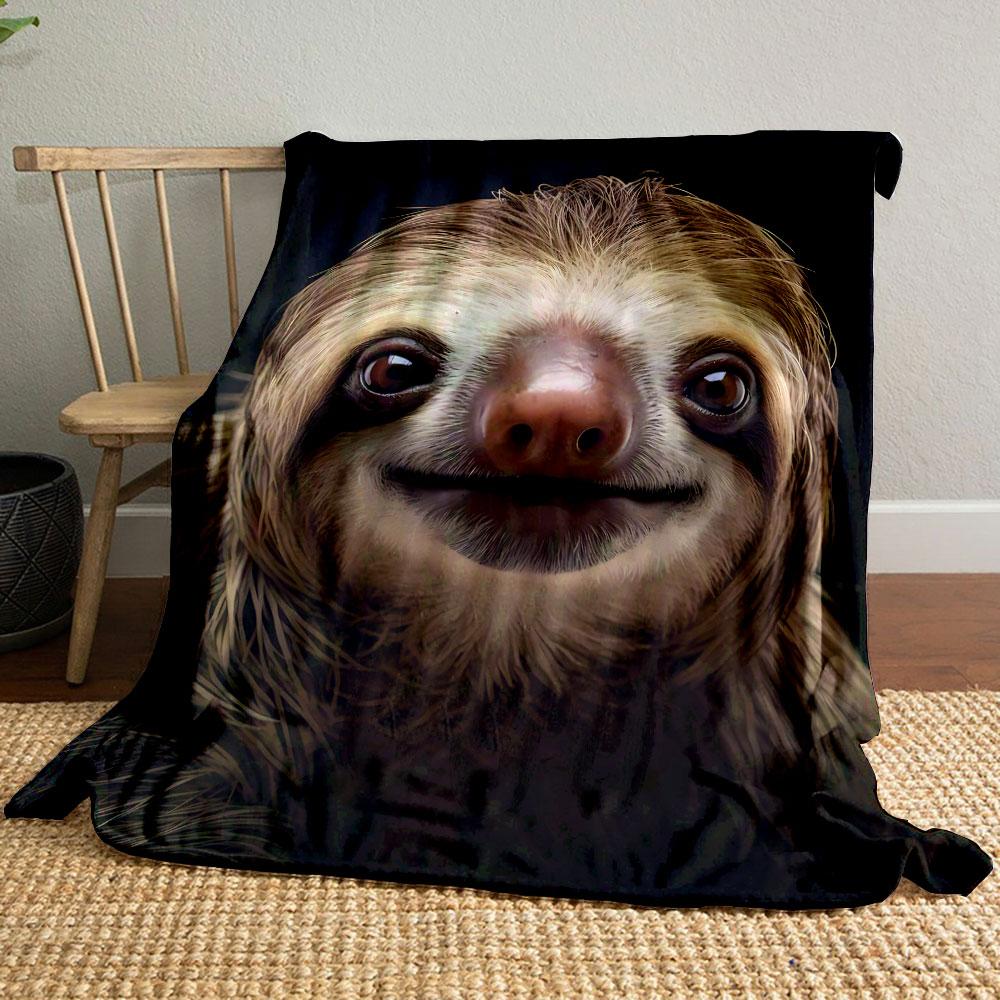 

Smiling Sloth Print Blanket bedroom Blanket for Livingroom Couch lunch break Soft throw for Friend s festival Gift 80cm x 120cm