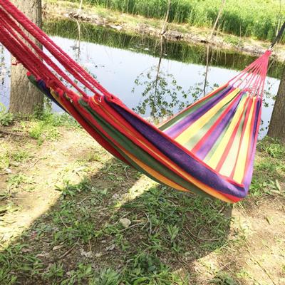 Taşıma Çantası Askılı Dış Mekan Kanvas Hamak Taşınabilir Ağır Hizmet Tek Çift Kişilik Kamp Bahçe Veranda Balkon Sundurma Arka Bahçe Renkli Çizgili