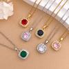 Necklace hot-selling simple square necklace accessories women's light luxury niche design sense does not fade titanium steel necklace women