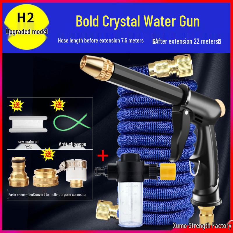 High-Pressure Retractable Spray Gun for Household Water Hose - Ideal for Car Wash and Garden Use