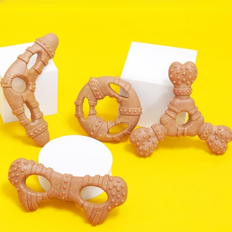 Durable Dog Chew Toy Non‑Toxic Wood Fiber Simulation Bone Puppy Teething Toy Boredom Relief Teeth Cleaning Pet Toys