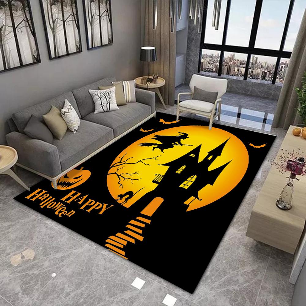 Halloween Carpet Cartoon Living Room Bedroom Kitchen Sofa Table Balcony Rug Non-slip Washable Mat Exquisite Home Ornaments