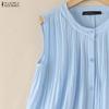 ZANZEA Women Casual Round Neck Loose Sleeveless Tank Tops