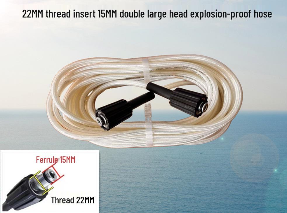 Stainless Steel High-Pressure Car Washer Hose Set with Nozzle