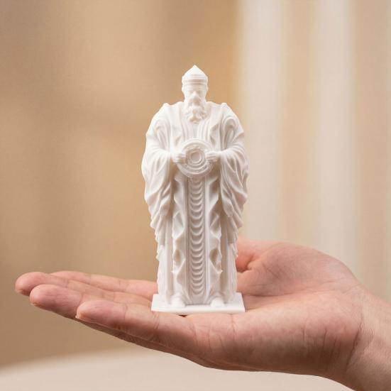 3D Printed Hierarch Figurine Medieval Vintage Carving Men Statue Sculpture Ornament for Study Room Bookshelf Home Office Display Decor
