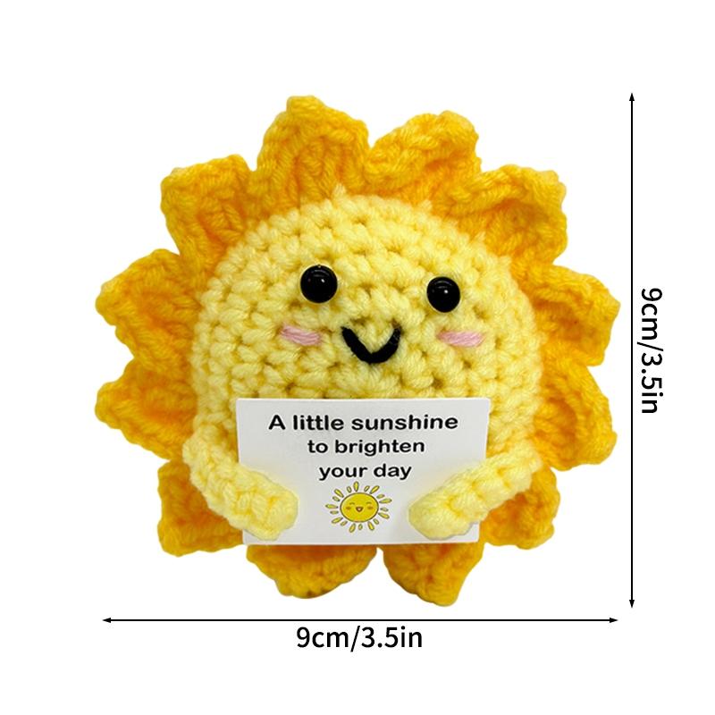 Cute Handwoven Positive Energy Duck Ornaments Bee Sunflower Crochet Ornament Room Decor Gift for Guests Car Interior Accessorie