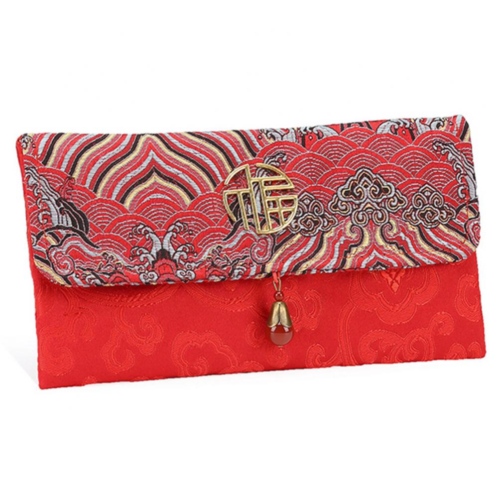 Chinese Style Lucky Money Bag Cloth Floral Red Envelope New Year Packet New Year's Money Pocket Money Spring Festival Supplies