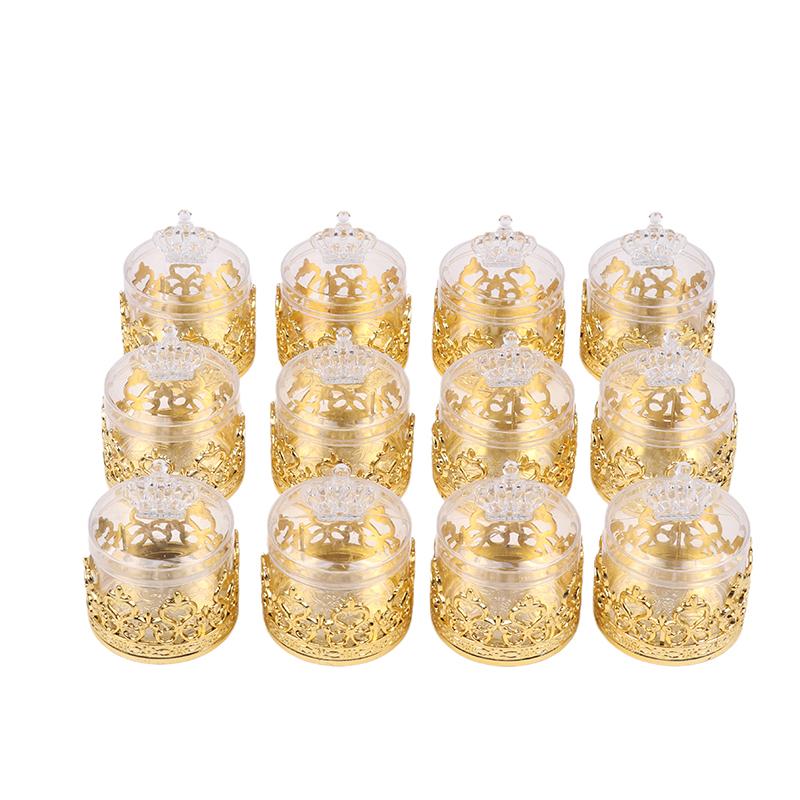 12 шт. пластиковая коробка для конфет золотая серебряная корона лебедь прозрачная упаковка коробка для конфет на день рождения свадьба коробка для конфет вечеринка поставки 1 золотой