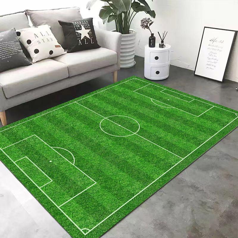 Large Size Decoration Home Carpet for Living Room Green Field Pattern Gaming Room Decoration Rug Fluffy Non-slip Mat for Kids