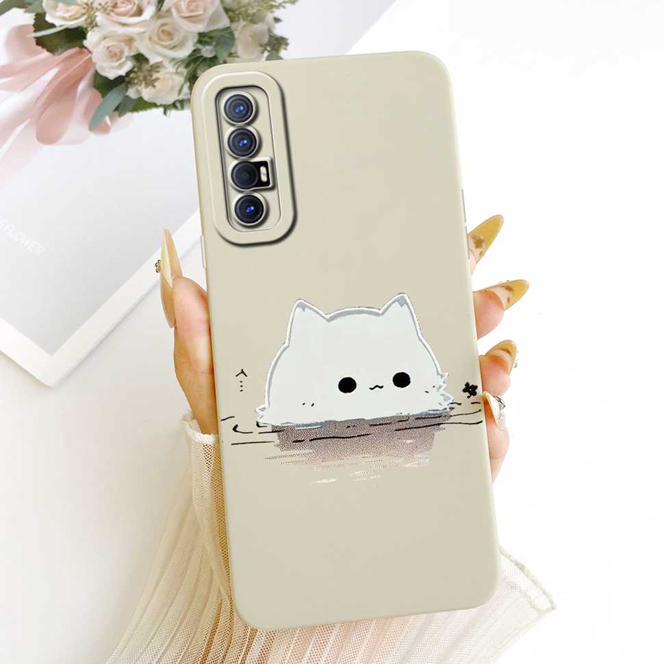 For Oppo Reno3 Pro 5G PCRM00 Case Cute Cartoon Cat Rabbit Silicone Back Cover For Reno 3 Pro PCRT00 CPH2009 Phone Cases Capa