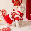Chinese New Year Cat Clothes Festive Chinese New Year Two Feet Velvet Warm Vest New Year Greetings Tang Clothing Dog Skirt Cat Clothing