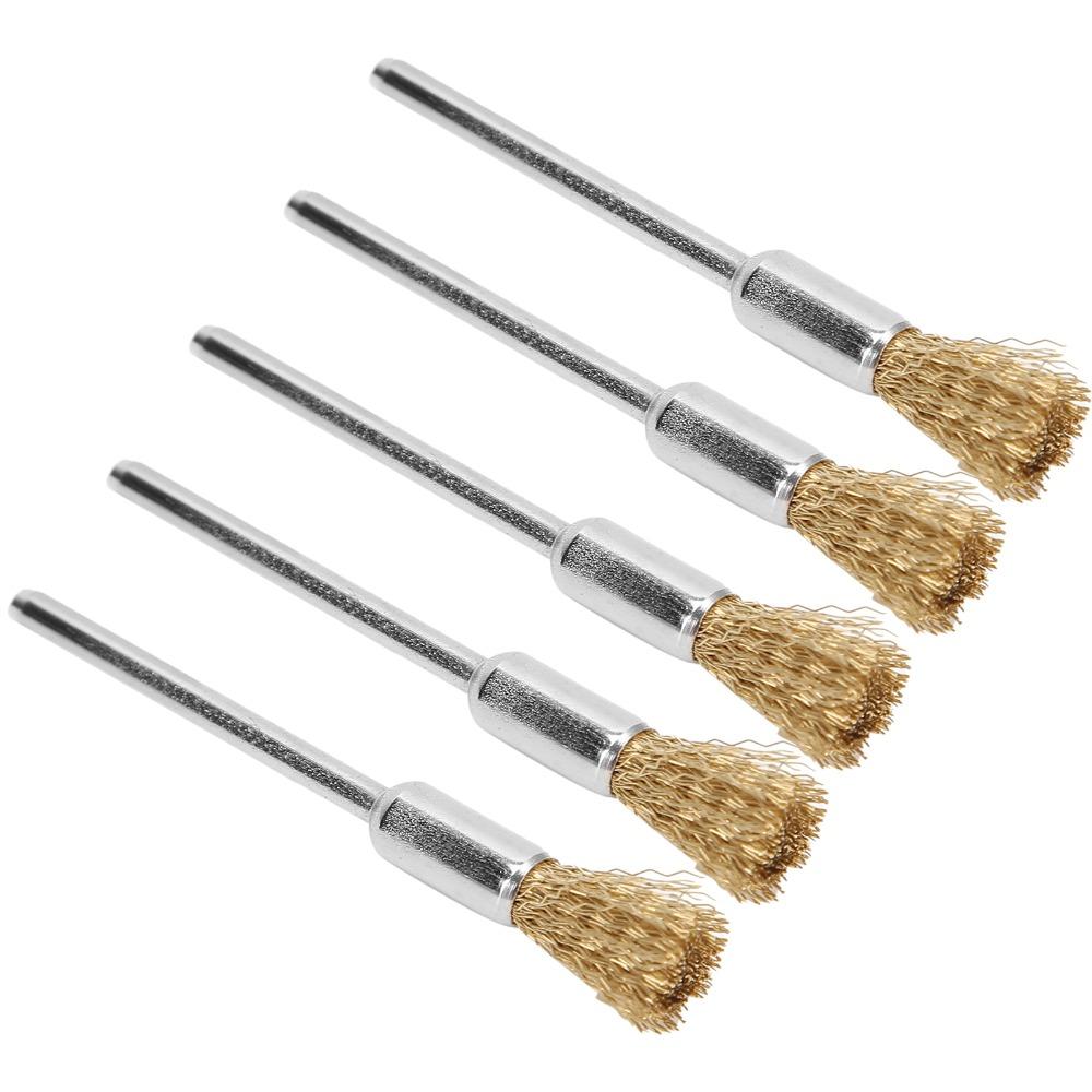 5pcs Mini Size Brass Wire Cleaner Brush Nail Drill Bit Cleaner  Daily Tool Cleaning Work