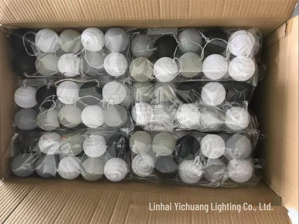 LED Cotton Ball String Lights for Girly Rooms, Festivals, and Christmas Decor