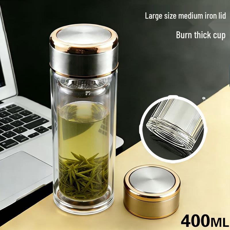 Custom Logo High-Temperature Resistant Borosilicate Glass Tea Cup - Personalized Thickened Water Cup