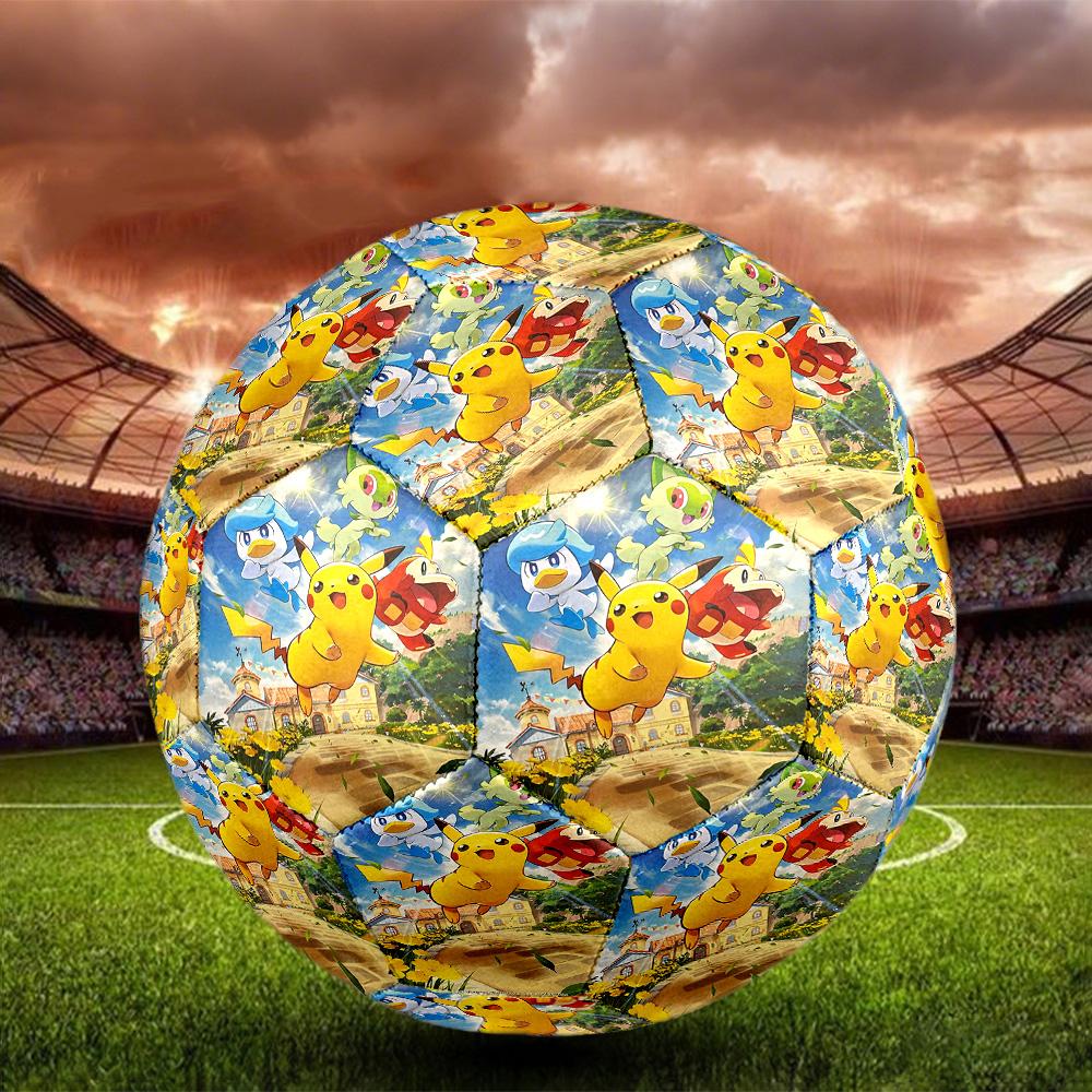 Pokemon Print Size 5 Soccer Ball, Standard Match Football for Sports Game and Team Practice, Ideal Gift for Soccer Fans