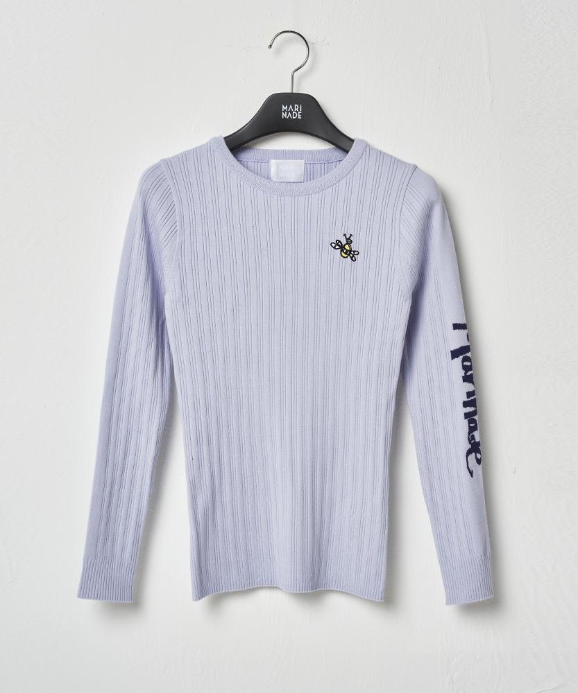 MARINADE Slim Fit Ribbed Lettering Knit - 3 Colors