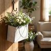 Vintage Used Handtasche Blumentopf Verschleißfester Blumenständer Metall-Blumenkorb Pflanzkübel Dekotopf