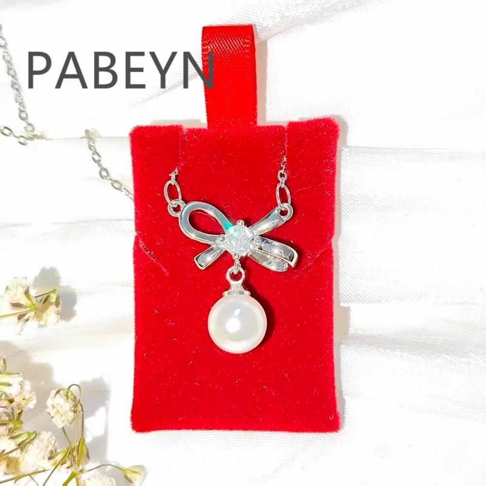925 Sterling Silver Stylish Simple Butterfly Zircon Pearl Necklace, Birthday Party Anniversary Gift