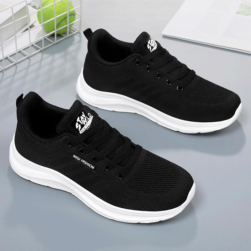 Shoes women's sports shoes versatile single shoes soft sole not tired feet running shoes women's shoes flying woven breathable mesh shoes