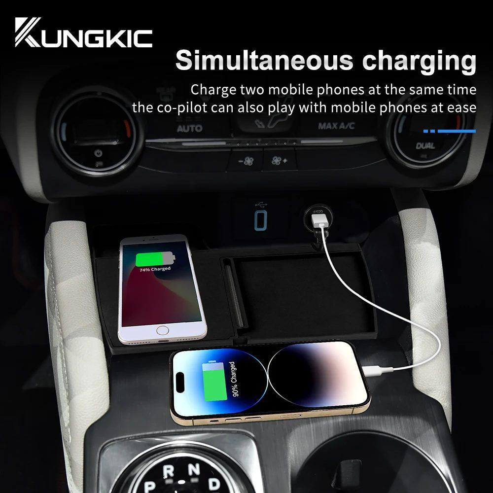 Car Wireless Charger Silicone Non-Slip Pad For Ford Focus 2019 2020 2021 2022 2023 Car Mobile Phone Fast Induction Charging Pad