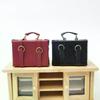 1Pcs 1:12 Scale Micro Dollhouse Miniature Retro Leather Box Briefcase Suitcase Model Toy Decoration For Doll House Accessories