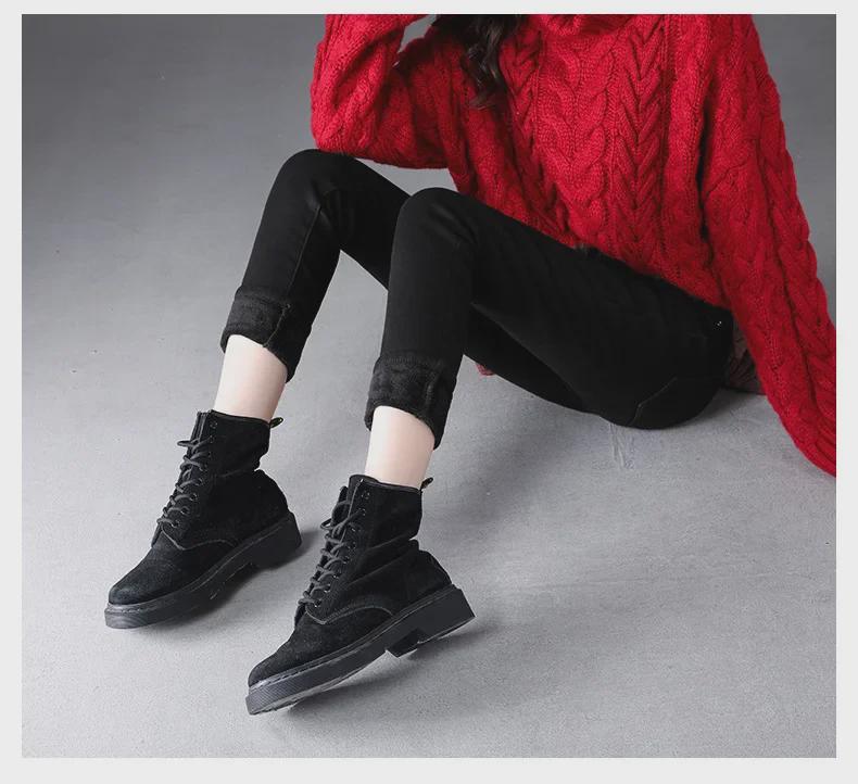 Dámské plyšové džíny s vysokým pasem a úzkým střihem v korejském stylu s fleecovou podšívkou - Kolekce jaro 2021