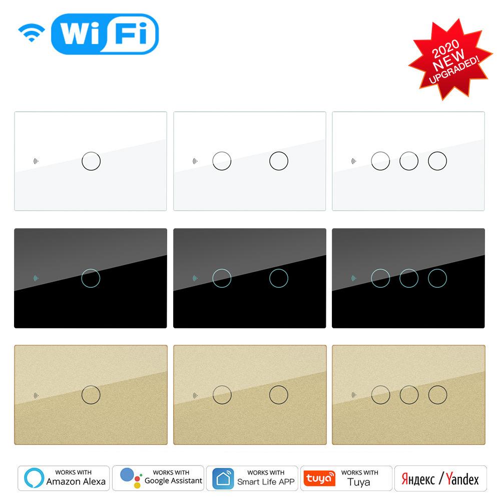 MOES TUYA US 120*76mm Wall Switch WiFi Smart Light Switch Touch, Control On Smartphone Tuya APP, Neutral+live Wiring