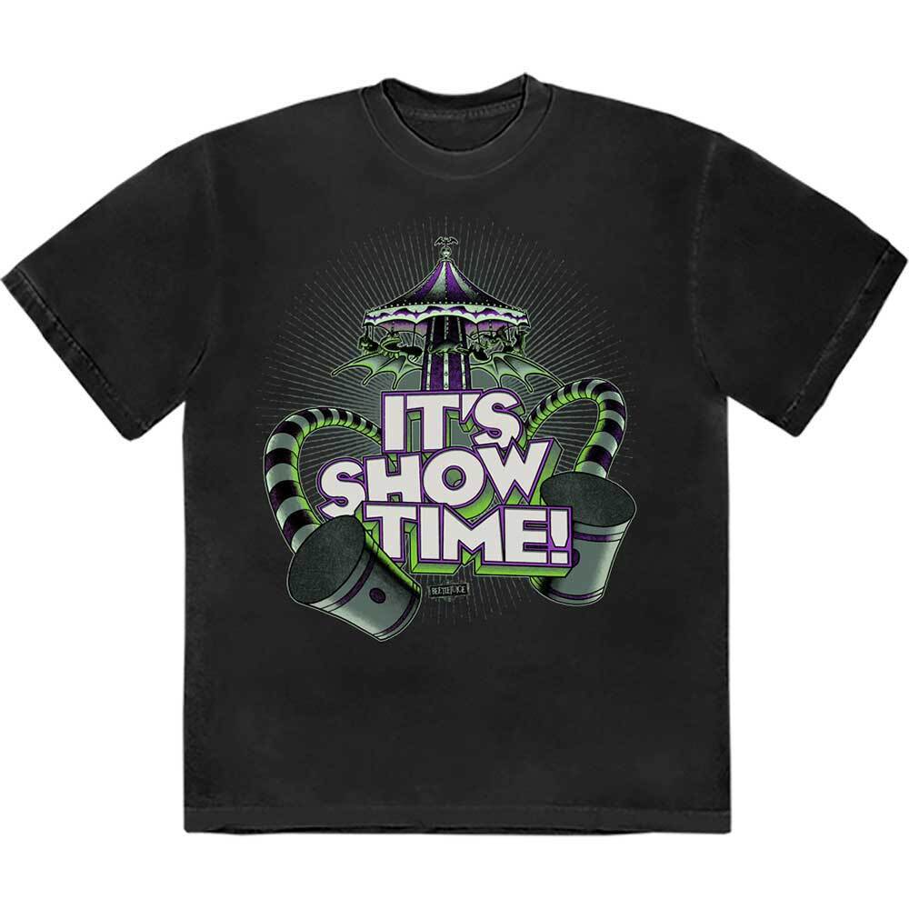 Warner Bros Beetlejuice Its Showtime Carousel T-Shirt Black New L