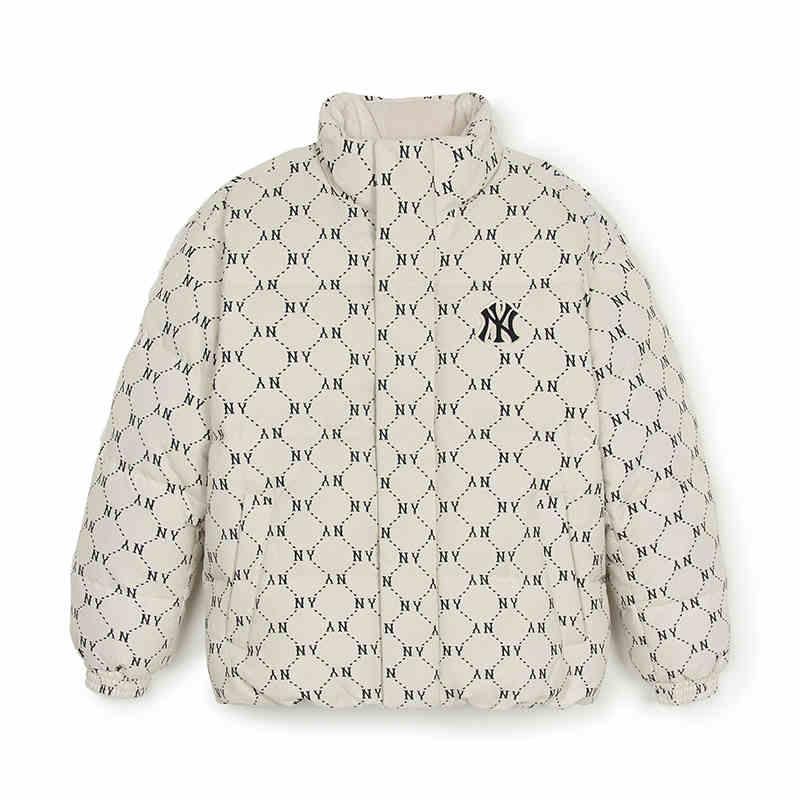 

New MLB New York Yankees Monogram Collection Down Jacket Unisex Dark Cream 3ADJM1046-50CRD S