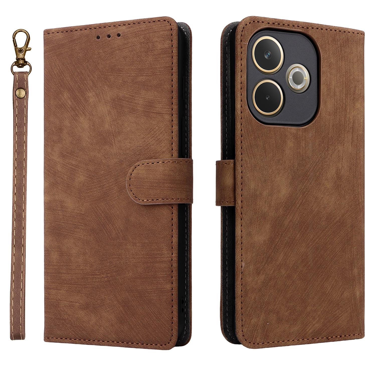 

Для Oppo A5 Pro 5G Чохол-гаманець з RFID-блокуванням, PU шкіряна обкладинка, підставка для перегляду Brown