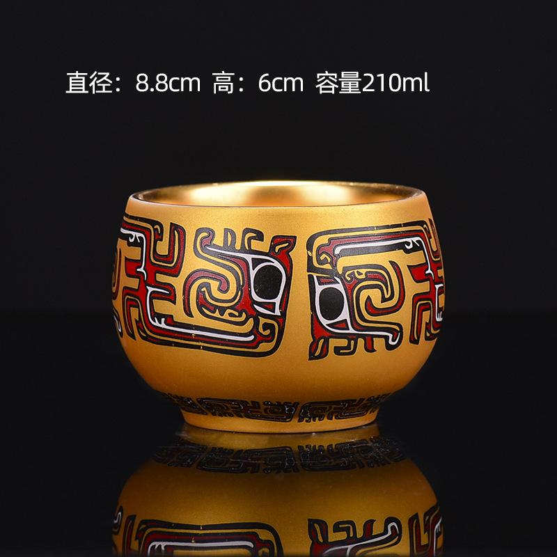 Gilded Cup Enamel Blue and White Tea Cup Personal Cup Master Cup Purple Clay Jian Zhan Master Liu Guolan