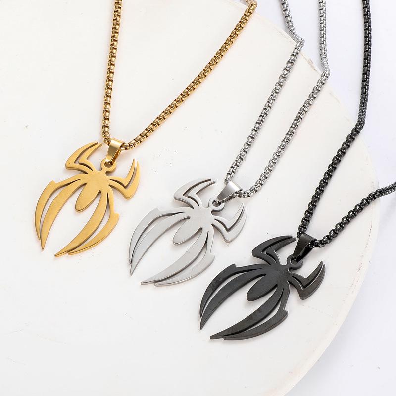 Horror Spider-Man Necklace: European & American Style, Stainless Steel Jewelry