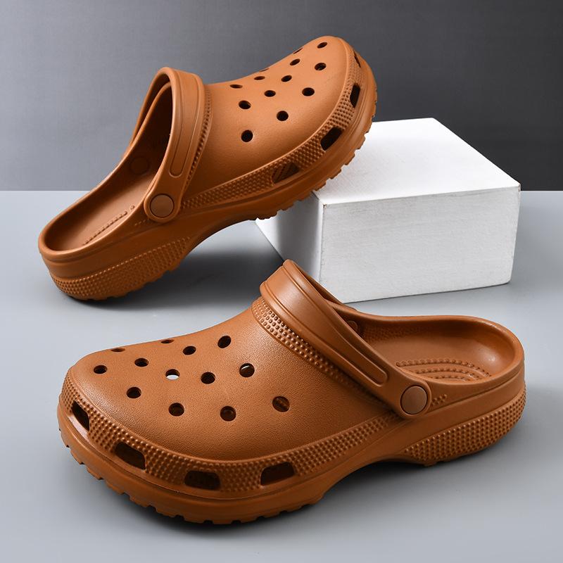 Hole shoes men's summer new thick-soled heightened bag head drag new non-slip outer wear breathable advanced sandals
