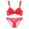French sexy steel rimless breathable comfortable lace underwear women's thin top and thick bottom small breasts gather top bras