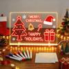Tableau Message Acrylique Lumineux LED Effaçable Tableau à Dessin USB Cadeau d'Anniversaire Publicité de Bar pour Activités Créatives avec Support